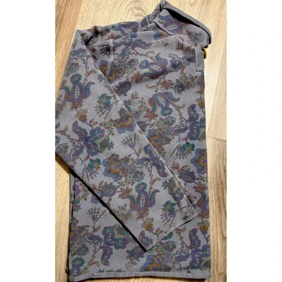 Color Me Cotton CMC Mock Neck Terry Top Floral Pattern Pocket Button Pullover XL - Picture 10 of 10